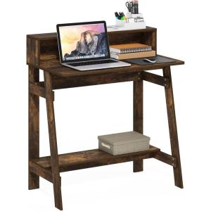 Furinno Simplistic A Frame Computer Desk, Black/French Oak Grey(Amber Pine)