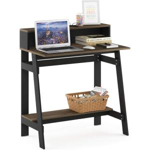 Furinno Simplistic A Frame Computer Desk, Black/French Oak Grey(Columbia Walnut)