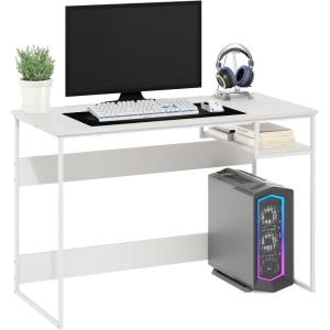 Furinno Simplistic A Frame Computer Desk, Black/French Oak Grey(White/White)