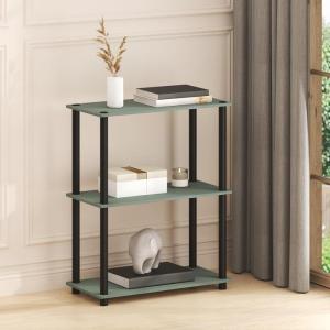 Furinno TURN-N-TUBE Corner Shelf, 5-Tier Corner Bookshelf, Open Storage Shelves, for Organization and Storage, Living Room, Home Office, Garage, Bedroom, Espresso(Sage Green/Black)