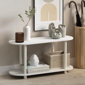 Furinno TURN-N-TUBE Corner Shelf, 5-Tier Corner Bookshelf, Open Storage Shelves, for Organization and Storage, Living Room, Home Office, Garage, Bedroom, Espresso(White/Virgin White)
