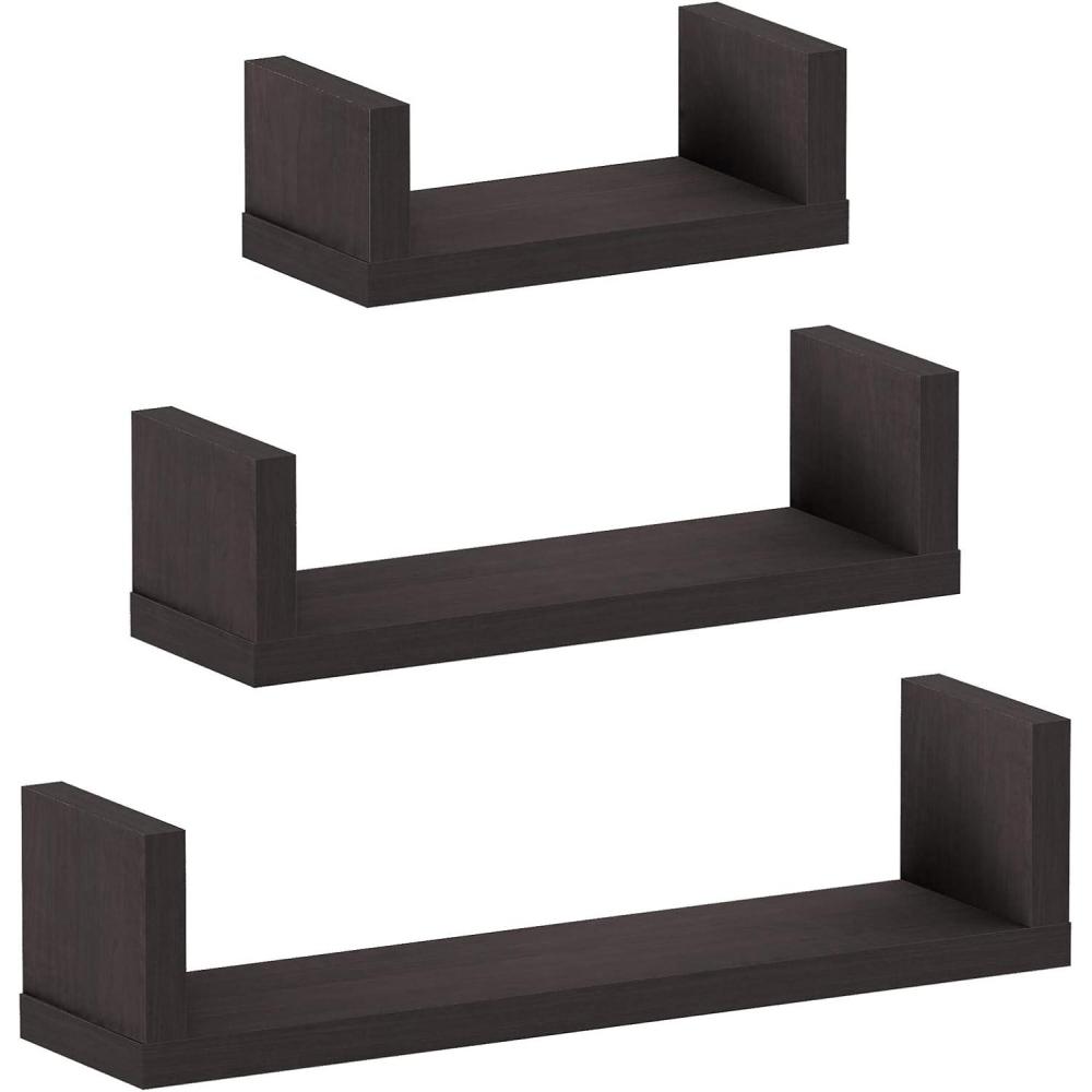 imageFURINNO Indo Wall Mounted Floating Shelves Espresso