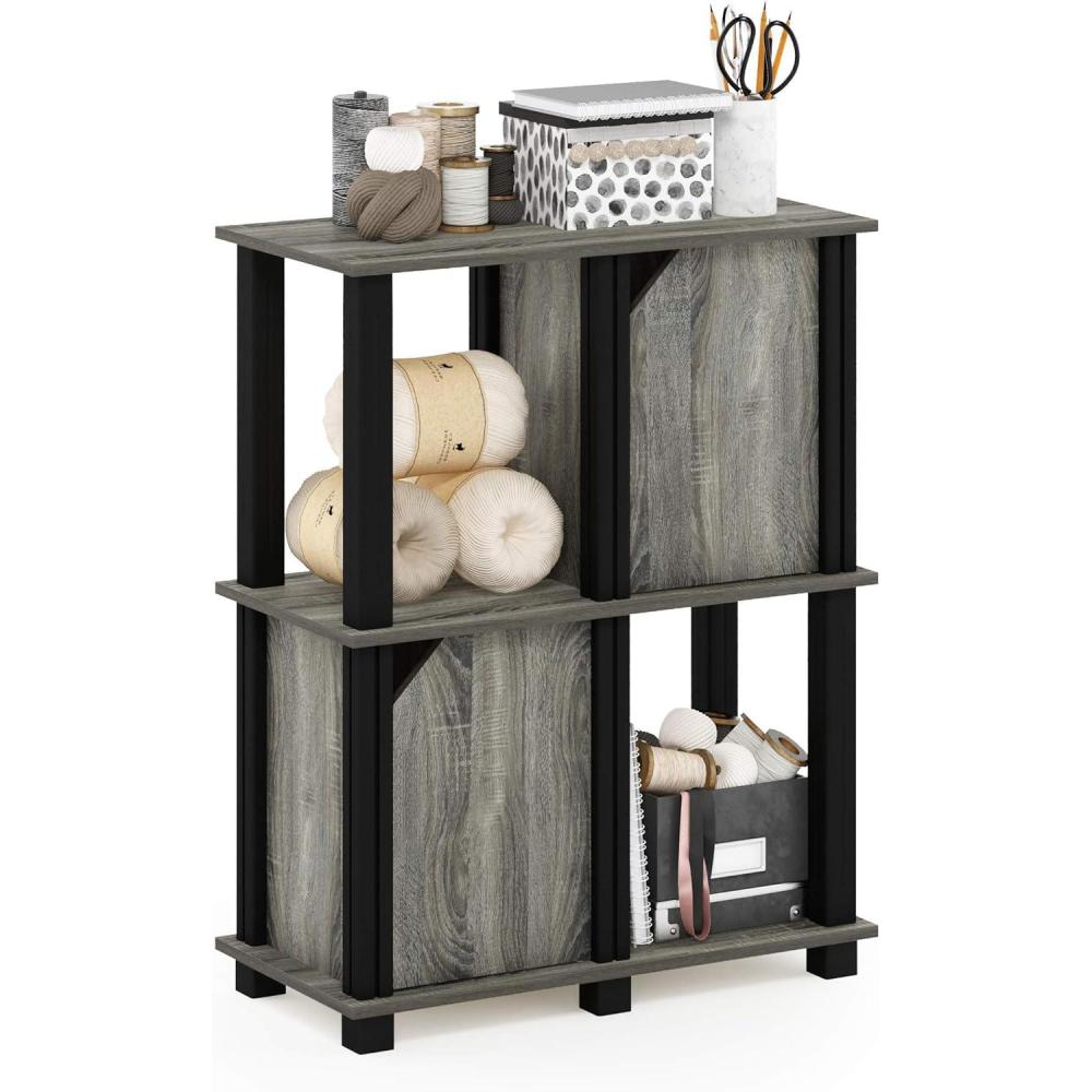 imageFurinno 4Tier Flexi Rack EspressoFrench OakBlack