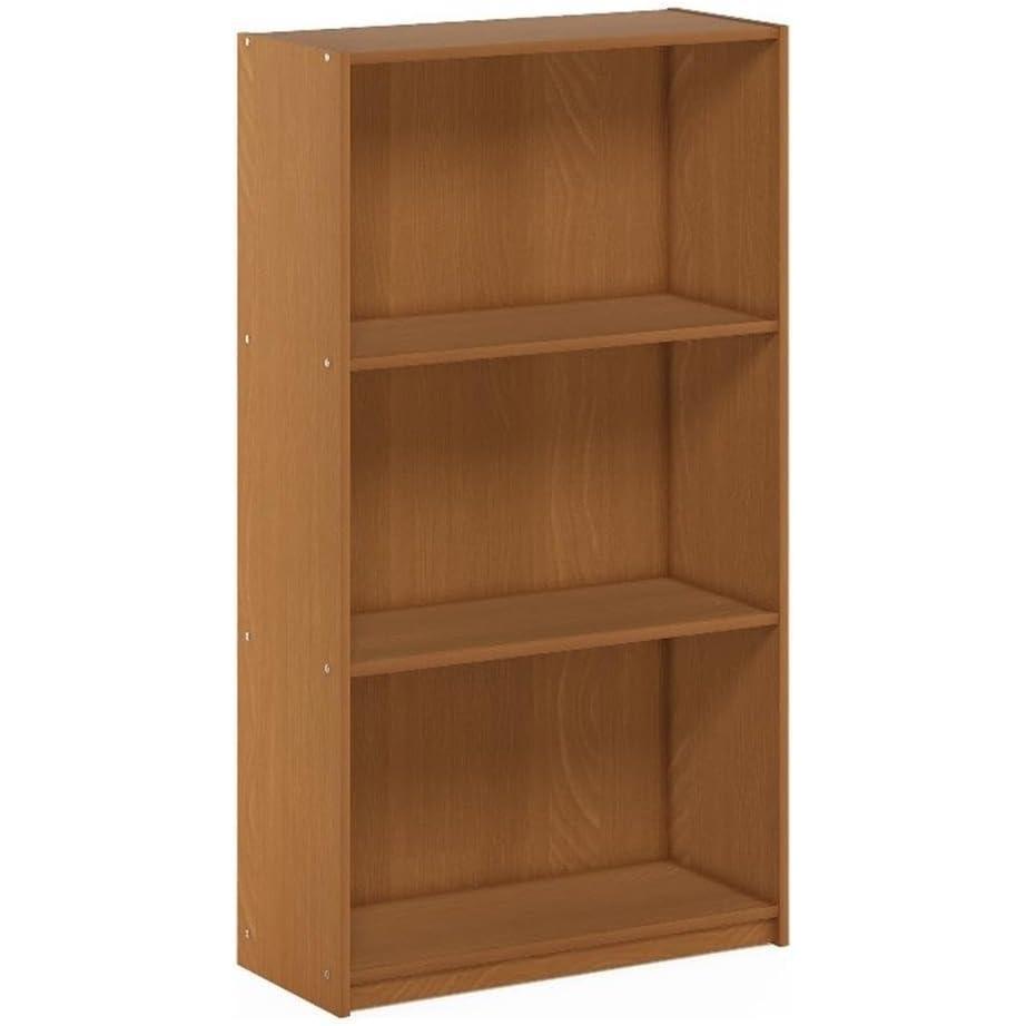 imageFurinno BASIC Book Shelf 3Tier Bookshelf with Open Shelves Standing Bookcase 93 x 218 x 395 for Organization and Storage for Living Room Bedroom Home Office EspressoNatural Oak