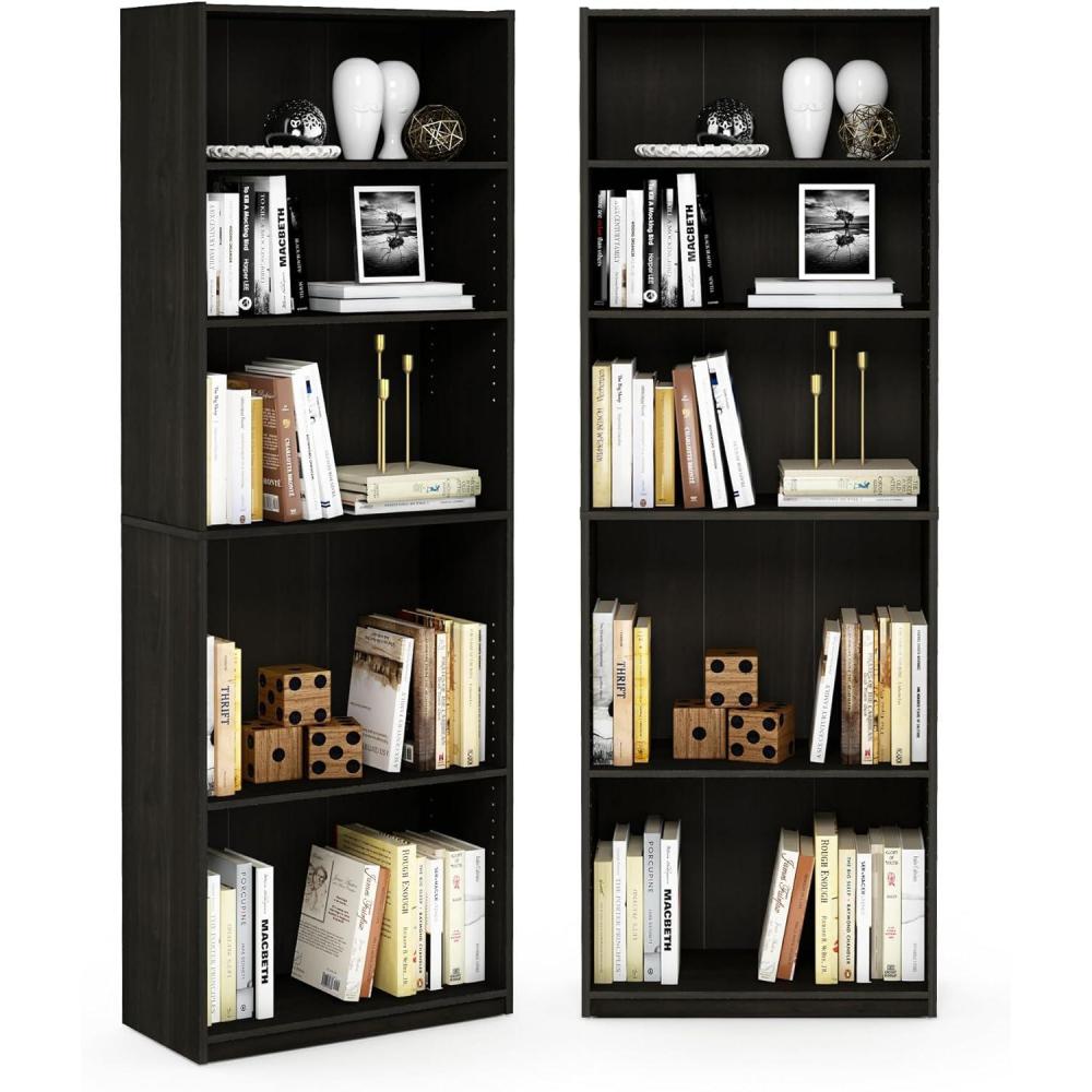 imageFurinno BASIC Book Shelf 3Tier Bookshelf with Open Shelves Standing Bookcase 93 x 218 x 395 for Organization and Storage for Living Room Bedroom Home Office EspressoEspresso