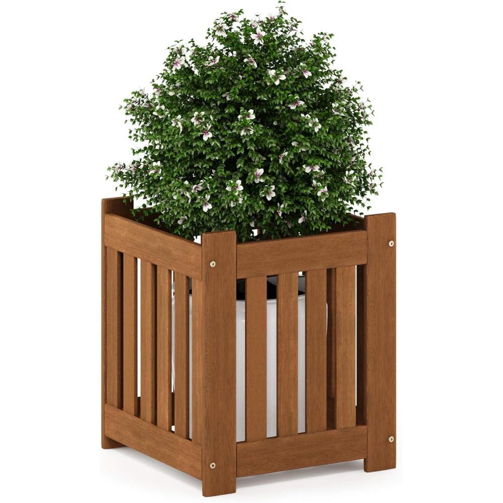 imageFurinno FG19456 Tioman Hardwood Outdoor Lifestyle Flowerbox 1Pack Natural