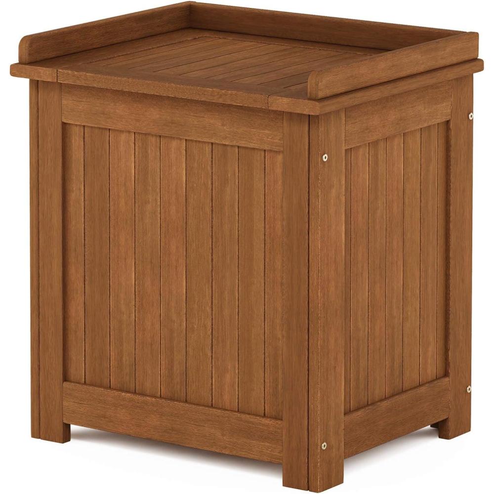 imageFurinno FG19749 Tioman Outdoor Hardwood Storage Box NaturalStorage Box