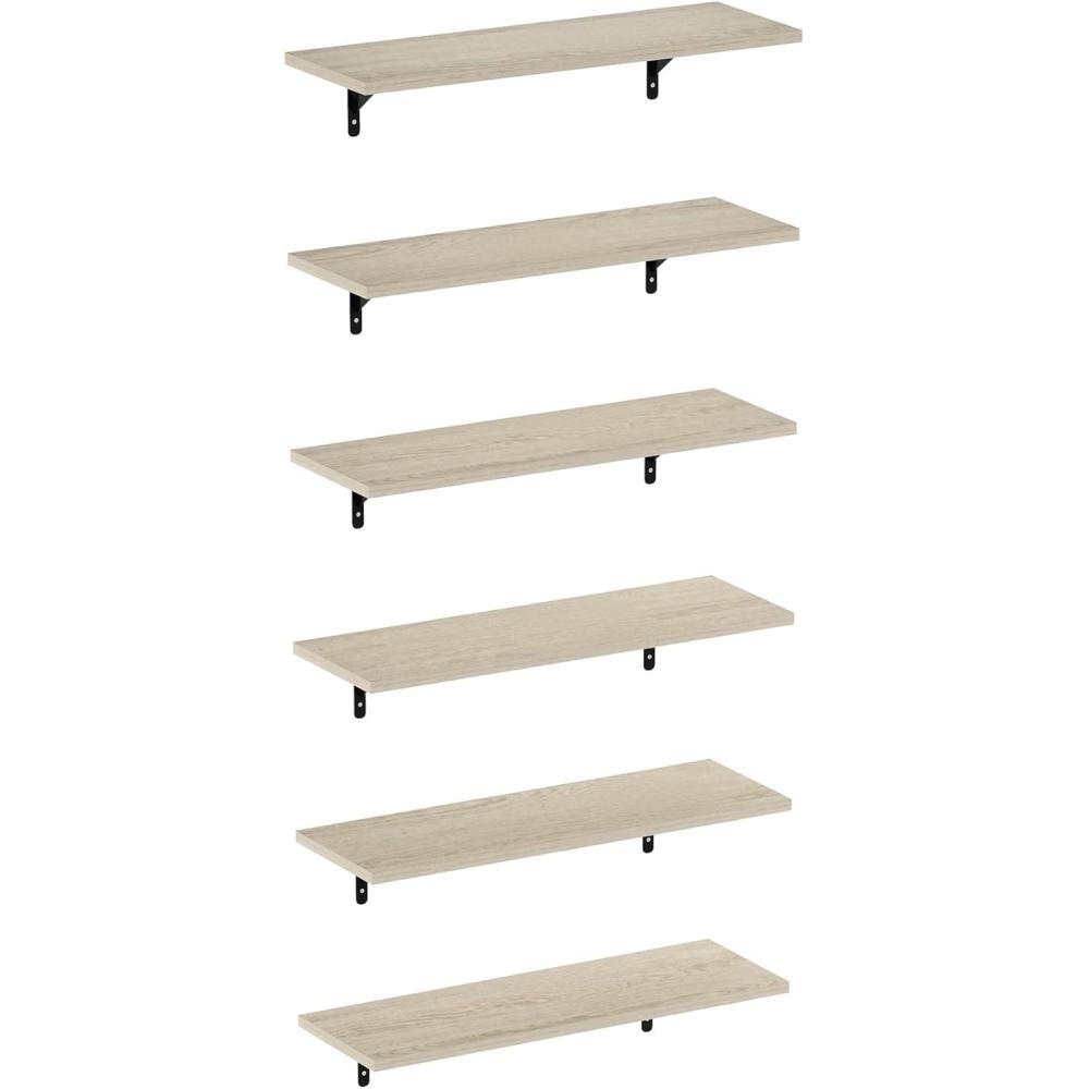 imageFurinno Rossi Wall Mounted Shelves 3Tier Rectangle EspressoBlackMetropolitan Pine