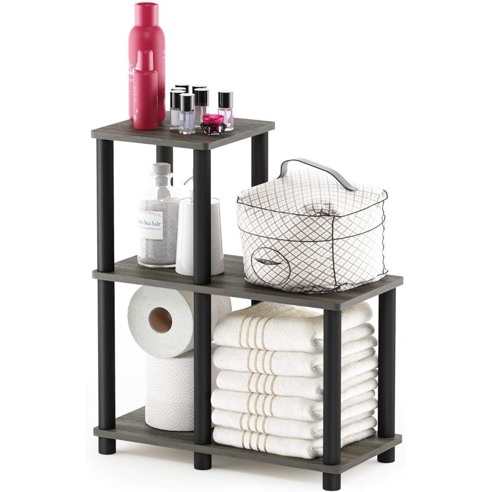 imageFurinno TurnNTube Accent Decorative Shelf EspressoBlackFrench OakBlack