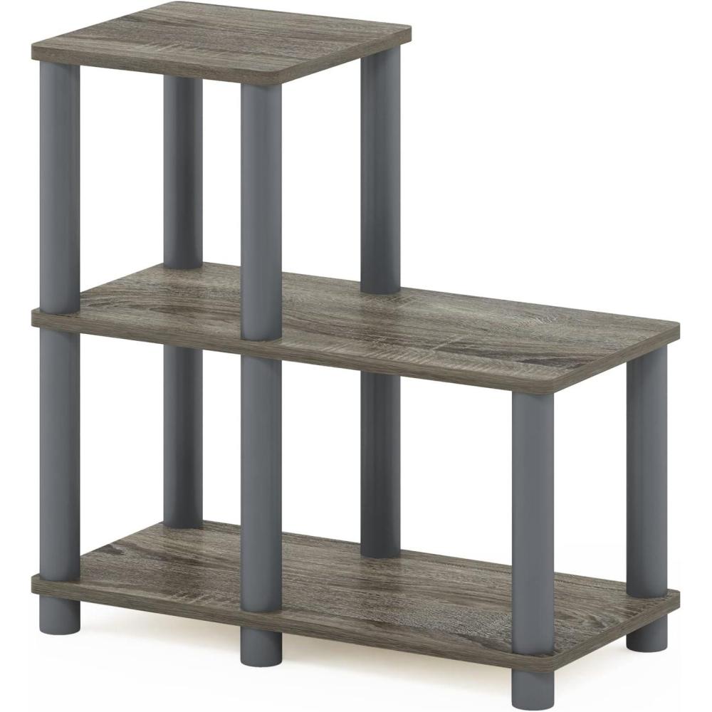 imageFurinno TurnNTube Accent Decorative Shelf EspressoBlackGreyGrey