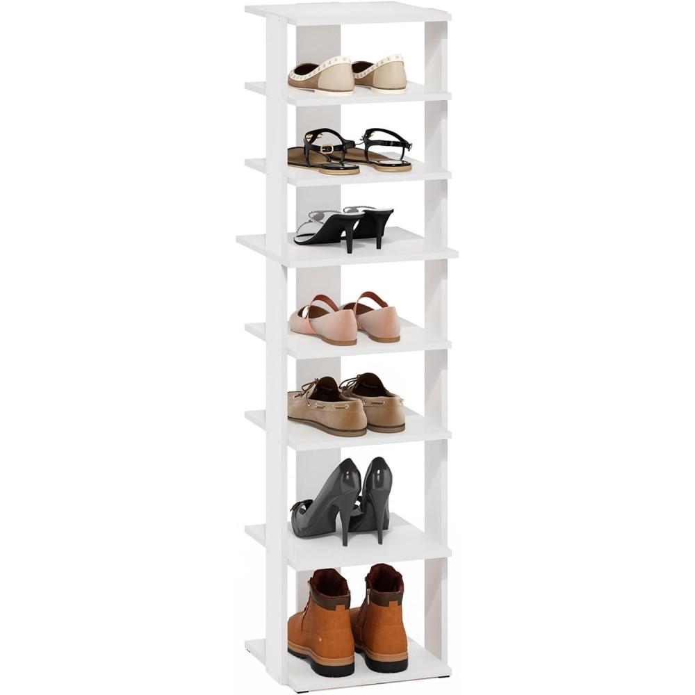imageFurinno TurnNTube Multi Storage Shoe Rack 352W 6Tier French Oak GreyBlackWhite