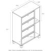 FURINNO Andrey Multipurpose Storage Cabinet, French Oak Grey/Black(Dark Walnut)