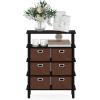 FURINNO Frans Turn-N-Tube Console Table, French Oak Grey/Black/Black(Black Oak)