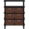 FURINNO Frans Turn-N-Tube Console Table, French Oak Grey/Black/Black(Black Oak)
