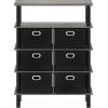 FURINNO Frans Turn-N-Tube Console Table, French Oak Grey/Black/Black(French Oak Grey)