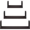 FURINNO Indo Wall Mounted Floating Shelves, Espresso
