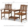 FURINNO Tioman Hardwood Patio Furniture Set C 3 Piece Bistro Set, Natural(Set A)