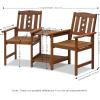FURINNO Tioman Hardwood Patio Furniture Set C 3 Piece Bistro Set, Natural(Set A)
