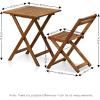FURINNO Tioman Hardwood Patio Furniture Set C 3 Piece Bistro Set, Natural(Set C)