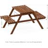 FURINNO Tioman Hardwood Patio Furniture Set C 3 Piece Bistro Set, Natural(Set D)