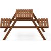 FURINNO Tioman Hardwood Patio Furniture Set C 3 Piece Bistro Set, Natural(Set D)