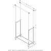 FURINNO Wayar Double Garment Rack, 33.07 x 65.75.in