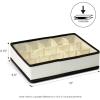 Furinno 12286IV Non-Woven Fabric Storage Organizer, 4 by 2-Inch, Ivory with Brown Trim(3 by 5-Inch)