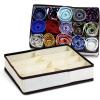 Furinno 12286IV Non-Woven Fabric Storage Organizer, 4 by 2-Inch, Ivory with Brown Trim(4 by 2-Inch)