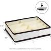 Furinno 12286IV Non-Woven Fabric Storage Organizer, 4 by 2-Inch, Ivory with Brown Trim(4 by 2-Inch)
