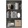 Furinno BASIC Book Shelf, 3-Tier Bookshelf with Open Shelves, Standing Bookcase, 9.3″ x 21.8″ x 39.5″, for Organization and Storage, for Living Room, Bedroom, Home Office, Espresso(French Oak Grey/Black)