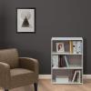 Furinno BASIC Book Shelf, 3-Tier Bookshelf with Open Shelves, Standing Bookcase, 9.3″ x 21.8″ x 39.5″, for Organization and Storage, for Living Room, Bedroom, Home Office, Espresso(Soft White)
