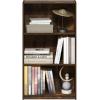 Furinno BASIC Book Shelf, 3-Tier Bookshelf with Open Shelves, Standing Bookcase, 9.3″ x 21.8″ x 39.5″, for Organization and Storage, for Living Room, Bedroom, Home Office, Espresso(Amber Oak)
