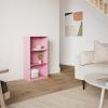 Furinno BASIC Book Shelf, 3-Tier Bookshelf with Open Shelves, Standing Bookcase, 9.3″ x 21.8″ x 39.5″, for Organization and Storage, for Living Room, Bedroom, Home Office, Espresso(Pink)
