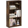 Furinno BASIC Book Shelf, 3-Tier Bookshelf with Open Shelves, Standing Bookcase, 9.3″ x 21.8″ x 39.5″, for Organization and Storage, for Living Room, Bedroom, Home Office, Espresso(Amber Oak)