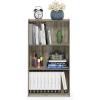 Furinno BASIC Book Shelf, 3-Tier Bookshelf with Open Shelves, Standing Bookcase, 9.3″ x 21.8″ x 39.5″, for Organization and Storage, for Living Room, Bedroom, Home Office, Espresso(Sonoma Oak)