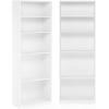 Furinno BASIC Book Shelf, 3-Tier Bookshelf with Open Shelves, Standing Bookcase, 9.3″ x 21.8″ x 39.5″, for Organization and Storage, for Living Room, Bedroom, Home Office, Espresso(White)
