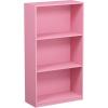 Furinno BASIC Book Shelf, 3-Tier Bookshelf with Open Shelves, Standing Bookcase, 9.3″ x 21.8″ x 39.5″, for Organization and Storage, for Living Room, Bedroom, Home Office, Espresso(Pink)