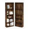 Furinno BASIC Book Shelf, 3-Tier Bookshelf with Open Shelves, Standing Bookcase, 9.3″ x 21.8″ x 39.5″, for Organization and Storage, for Living Room, Bedroom, Home Office, Espresso(Amber Pine)