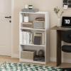 Furinno BASIC Book Shelf, 3-Tier Bookshelf with Open Shelves, Standing Bookcase, 9.3″ x 21.8″ x 39.5″, for Organization and Storage, for Living Room, Bedroom, Home Office, Espresso(White/White)