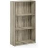 Furinno BASIC Book Shelf, 3-Tier Bookshelf with Open Shelves, Standing Bookcase, 9.3″ x 21.8″ x 39.5″, for Organization and Storage, for Living Room, Bedroom, Home Office, Espresso(Sonoma Oak)