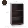 Furinno BASIC Book Shelf, 3-Tier Bookshelf with Open Shelves, Standing Bookcase, 9.3″ x 21.8″ x 39.5″, for Organization and Storage, for Living Room, Bedroom, Home Office, Espresso(Dark Brown)