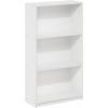 Furinno BASIC Book Shelf, 3-Tier Bookshelf with Open Shelves, Standing Bookcase, 9.3″ x 21.8″ x 39.5″, for Organization and Storage, for Living Room, Bedroom, Home Office, Espresso(White/White)