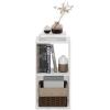 Furinno BASIC Book Shelf, 6-Cube Bookshelf with Open Shelf, 3 x 2 Bookcase with Storage Bins, Closed Back, Horizontal, 11.9″ x 31.6″ x 23.6″, for Living Room, Bedroom, Home Office, Americano(White)