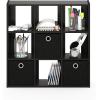Furinno BASIC Book Shelf, 6-Cube Bookshelf with Open Shelf, 3 x 2 Bookcase with Storage Bins, Closed Back, Horizontal, 11.9″ x 31.6″ x 23.6″, for Living Room, Bedroom, Home Office, Americano(Espresso/Black)