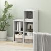 Furinno BASIC Book Shelf, 6-Cube Bookshelf with Open Shelf, 3 x 2 Bookcase with Storage Bins, Closed Back, Horizontal, 11.9″ x 31.6″ x 23.6″, for Living Room, Bedroom, Home Office, Americano(White)