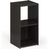 Furinno BASIC Book Shelf, 6-Cube Bookshelf with Open Shelf, 3 x 2 Bookcase with Storage Bins, Closed Back, Horizontal, 11.9″ x 31.6″ x 23.6″, for Living Room, Bedroom, Home Office, Americano(Espresso)