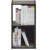 Furinno BASIC Book Shelf, 6-Cube Bookshelf with Open Shelf, 3 x 2 Bookcase with Storage Bins, Closed Back, Horizontal, 11.9″ x 31.6″ x 23.6″, for Living Room, Bedroom, Home Office, Americano(French Oak/Black)