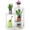 Furinno Celuka 4-Tier Indoor Outdoor Plant Stand Plant Shelf Corner Display Rack for Multiple Plants, White/Virgin White(3-Tier)