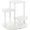 Furinno Celuka 4-Tier Indoor Outdoor Plant Stand Plant Shelf Corner Display Rack for Multiple Plants, White/Virgin White(3-Tier Round)