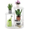 Furinno Celuka 4-Tier Indoor Outdoor Plant Stand Plant Shelf Corner Display Rack for Multiple Plants, White/Virgin White(3-Tier Round)